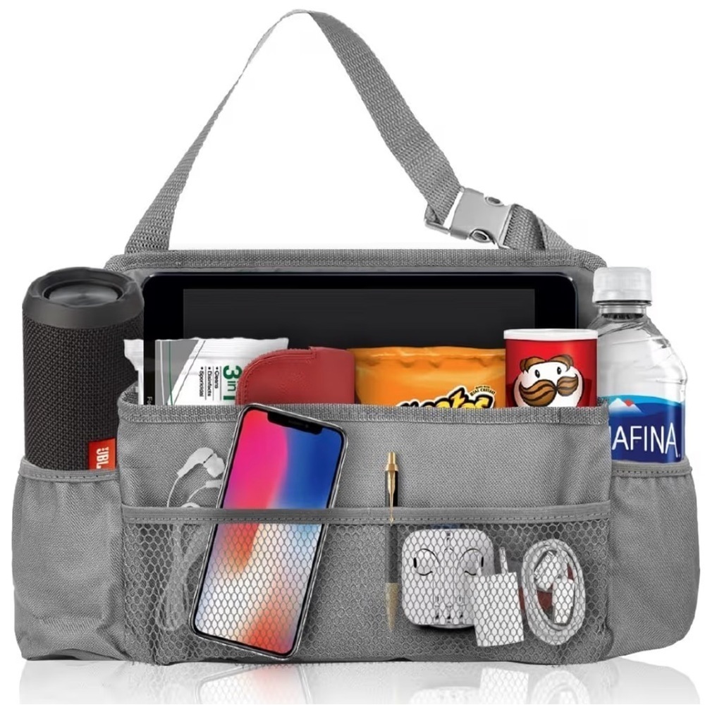 Brand New Car Organizer Gray Travel Storage Caddy Holder Pockets Backseat Kids